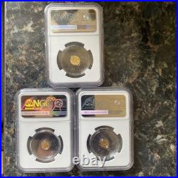 1/200 Gold Day Of The Dead and 2x 1/500 eye of ra Private Issue NGC MS70