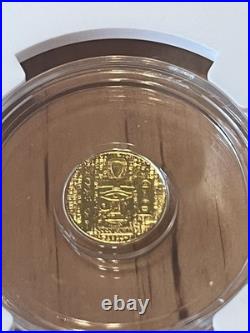 1/200 Oz Egyptian Gold King Tut / Scarab 999 gold Private Issue NGC MS70