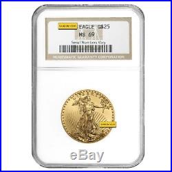 1/2 oz $25 Gold American Eagle NGC MS 69 (Random Year)