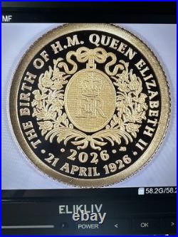 1/2g 2026 Alderney G£5 Q Elizabeth II 100th Anniv Of Birth NGC PF69 Ultra Cameo