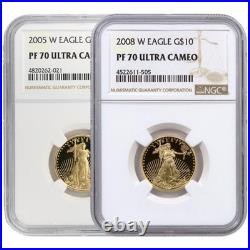 1/4 oz Proof American Gold Eagle Coin PR/PF70 (Random Year, PCGS or NGC)