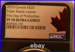 1oz Canadian Maple Leaf NGC PF70 Proof Triple Maple Leaves. 9999 7,500 Pieces