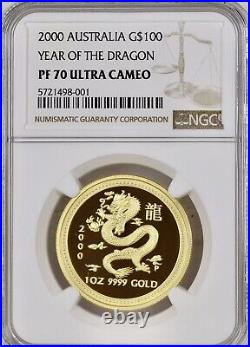2000 Australian 1oz Lunar Dragon NGC-UC-PF70-Population? Only 10? Extremely Rare