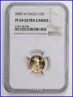 2000 Bullion $5 Gold Eagle 1/10 oz NGC PF-69 ULTRA CAMEO