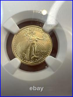 2001 1/10 oz American Gold Eagle MS-69 NGC