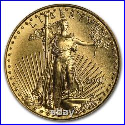 2001 1/10 oz American Gold Eagle MS-70 NGC