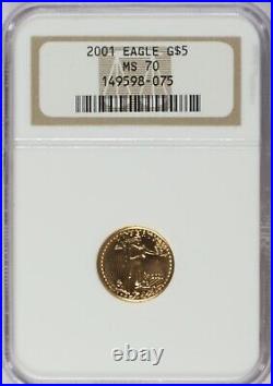 2001 Gold Eagle $5 NGC MS70