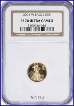 2001-W $5 American Gold Eagle PF70UCAM NGC
