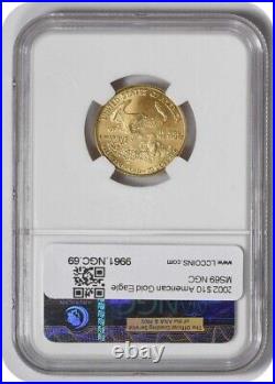 2002 $10 American Gold Eagle MS69 NGC