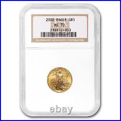 2002 1/10 oz American Gold Eagle MS-70 NGC