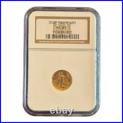 2002 American Gold Eagle $5 NGC MS69 1/10 oz Gold Coin 2002 American Gold Eagle $5 NGC MS69 1/10 oz Gold Coin