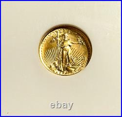 2002 Eagle G $5 MS 70 NGC 1666281-012 1/10 Ounce Fine Gold Coin