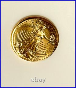 2002 Eagle G $5 MS 70 NGC 1666281-012 1/10 Ounce Fine Gold Coin