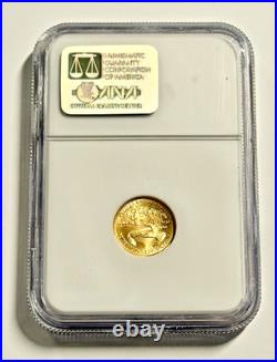 2002 Eagle G $5 MS 70 NGC 1666281-012 1/10 Ounce Fine Gold Coin