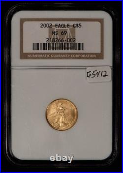 2002 G$5 1/10 oz Gold American Eagle NGC MS 69 SKU-G5412