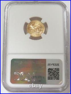 2002 Gold American Eagle $5 Coin 1/10oz Ngc Mint State 70