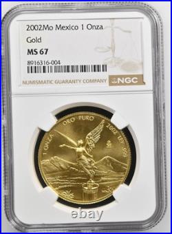 2002 Mexico Gold Libertad 1 Onza Ngc Ms67