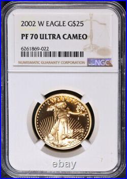 2002-W Gold American Eagle $25 NGC PF70 Ultra Cameo Brown Label STOCK