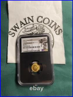 2003 China 20 Yuan Gold Panda Mirrored Bamboo MS70 NGC