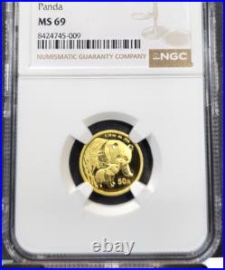 2004 China Gold 50 Yuan G50y Panda Ngc Ms 69 Rare Beautiful Gem Bu