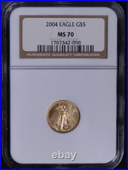 2004 Gold American Eagle $5 NGC MS70 Brown Label 2004 Gold American Eagle $5 NGC MS70 Brown Label