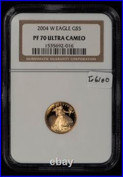 2004-W G$5 1/10 oz Gold American Eagle Proof NGC PF 70 Ultra Cameo SKU-G6100