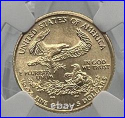 2005 1/10 Oz. G$5 Gold American Eagle Graded by NGC as MS-70