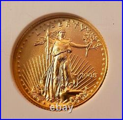 2005 1/10 oz $5 American Gold Eagle Coin NGC MS70