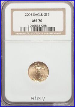 2005 GOLD 1/10oz $5 American Eagle NGC MS70