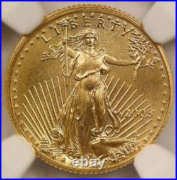 2005 Gold Eagle $5 Tenth-Ounce MS 69 NGC 1/10 oz