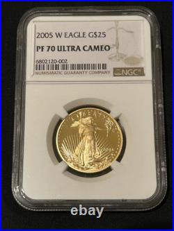 2005-W 1/2 oz Proof American Gold Eagle Coin NGC PF70 Ultra Cameo