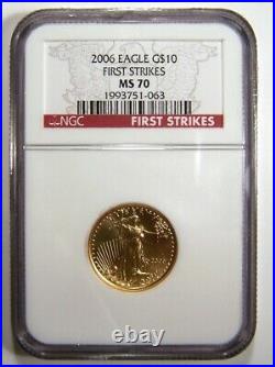 2006 $10 gold eagle, NGC MS70, rare First Strikes label
