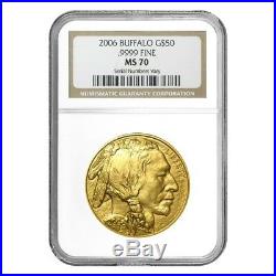 2006 1 oz $50 Gold American Buffalo NGC MS 70