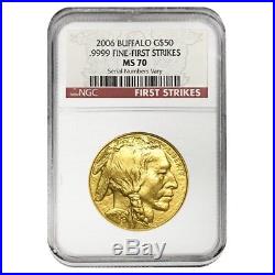 2006 1 oz Gold American Buffalo NGC MS 70 First Strikes