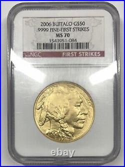 2006 1 oz Gold Buffalo $50 NGC MS70 First Strikes