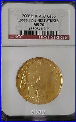 2006 $50 American Gold Buffalo 1oz. 9999 Fine Gold NGC MS70 First Strikes