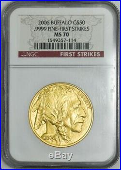 2006 $50 American Gold Buffalo First Strikes MS70 NGC 942988-10