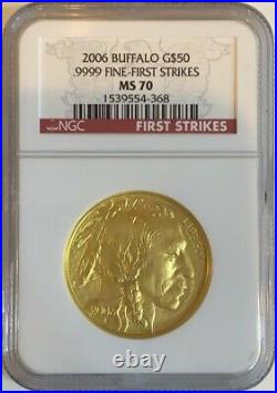 2006 American Gold Buffalo 1 oz $50 NGC MS70 First Strikes