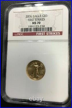 2006 American Gold Eagle, 1/10 oz, $5, NGC MS70