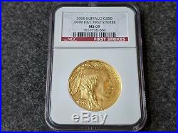 2006 Buffalo First Strike $50 Coin Graded by NGC MS69 1oz. 9999 Gold