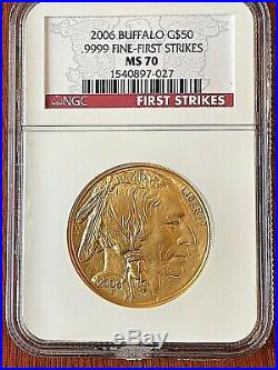 2006 Buffalo Gold $50.9999 Fine NGC First Strikes MS 70