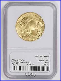 2006 Bullion $50 Gold Buffalo 1 oz NGC MS-70.9999 FINE