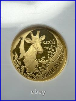 2006 GOLD SOUTH AFRICA GIRAFFE 10 RAND NATURA 1/10oz NGC PROOF 70 ULTRA CAMEO
