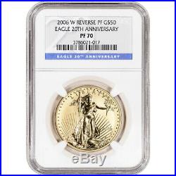 2006-W American Gold Eagle Reverse Proof 1 oz $50 NGC PF70 20th Anniversary