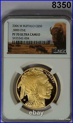 2006 W Buffalo Gold Coin. 9999 Fine 1oz Ngc Certified Pf70 Ultra Cameo #8350