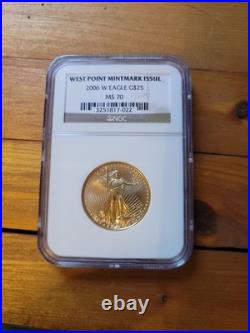 2006 West Point Mint Marked Label Burnished Gold Eagle 1/2 oz MS70 NGC 2006 West Point Mint Marked Label Burnished Gold Eagle 1/2 oz MS70 NGC