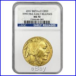2007 1 oz $50 Gold American Buffalo NGC MS 70 Early Releases