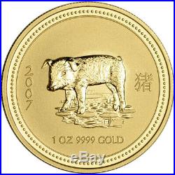 2007 Australia Gold Lunar Series I Year of the Pig 1 oz $100 NGC MS70