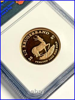 2007 South Africa 1/2 KR PF 69 Ultra Cameo 1/2 Ounce Fine Gold NGC Graded