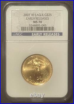 2007-W $25 GOLD Eagle Half Ounce 1/2 oz. Graded by NGC MS70 GEM BU 09980 2007-W $25 GOLD Eagle Half Ounce 1/2 oz. Graded by NGC MS70 GEM BU 09980